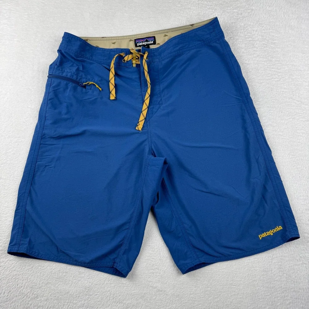Patagonia Board Shorts Mens 32 Blue Wavefarer Quick Dry Stretch Luxury